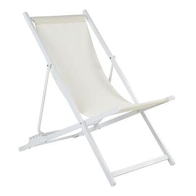 Beliani Gartenlounge - Beige - Faltbarer UV-resistenter Metallstuhl Beliani Gartenlounge - Beige - Faltbarer UV-resistenter Metallstuhl