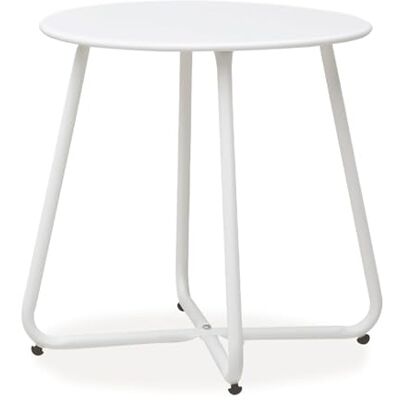 Homestyle4u Balkontisch Rund Metall Weiß Beistelltisch Ø 45 cm Wetterfester Outdoor-Tisch aus pulverbeschichtetem Stahl – leicht, platzsparend, für Balkon & Terrasse Homestyle4u Balkontisch Rund Metall Weiß Beistelltisch Ø 45 cm Wetterfester Outdoor-Tisch aus pulverbeschichtetem Stahl – leicht, platzsparend, für Balkon & Terrasse