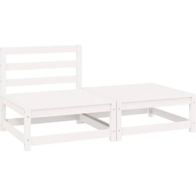 vidaXL Garten Lounge Set 2-TLG., Gartenmöbel Set Sitzgruppe für Garten Terrasse Balkon, Modular Sofa Garnitur Loungemöbel, Weiß Kiefer Massivholz vidaXL Garten Lounge Set 2-TLG., Gartenmöbel Set Sitzgruppe für Garten Terrasse Balkon, Modular Sofa Garnitur Loungemöbel, Weiß Kiefer Massivholz