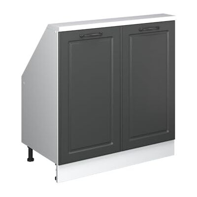 Vicco Dachschrägenschrank Rion, Anthrazit Landhaus/Weiß B80 x T46 cm, mit 2 Türen, platzsparend für Dachschrägen Vicco Dachschrägenschrank Rion, Anthrazit Landhaus/Weiß B80 x T46 cm, mit 2 Türen, platzsparend für Dachschrägen
