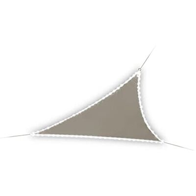 Perel Dreieckiges Sonnensegel mit 107 LEDs, wasserabweisendes Polyester, UV-Schutz 95%, 3.6 x 3.6 x 3.6 m Solar LED Beleuchtung, Shade Sail für Garten und Terrasse, Taupe Perel Dreieckiges Sonnensegel mit 107 LEDs, wasserabweisendes Polyester, UV-Schutz 95%, 3.6 x 3.6 x 3.6 m Solar LED Beleuchtung, Shade Sail für Garten und Terrasse, Taupe