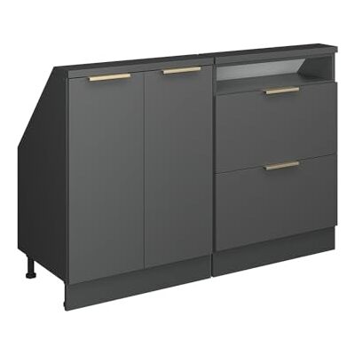 Vicco Dachschrägenschrank-Set Rion, Anthrazit-Gold/Anthrazit B120 x T46 cm, 2er Set, platzsparend für Dachschrägen Vicco Dachschrägenschrank-Set Rion, Anthrazit-Gold/Anthrazit B120 x T46 cm, 2er Set, platzsparend für Dachschrägen