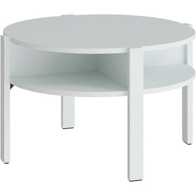 Forte Tobago Couchtisch 80, moderner, runder Sofatisch mit 4 Fächern unter der Tischplatte, Holzwerkstoff, Secret Grey, 74,4 cm breit x 45,5 cm hoch x 74,4 cm tief Forte Tobago Couchtisch 80, moderner, runder Sofatisch mit 4 Fächern unter der Tischplatte, Holzwerkstoff, Secret Grey, 74,4 cm breit x 45,5 cm hoch x 74,4 cm tief