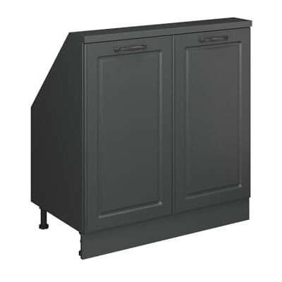 Vicco Dachschrägenschrank Rion, Anthrazit Landhaus/Anthrazit B80 x T46 cm, mit 2 Türen, platzsparend für Dachschrägen Vicco Dachschrägenschrank Rion, Anthrazit Landhaus/Anthrazit B80 x T46 cm, mit 2 Türen, platzsparend für Dachschrägen
