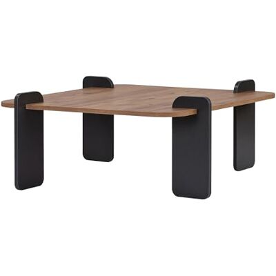 Hanah Home Stilvoller Couchtisch, 90 x 35 x 90 cm, Atlantische Kiefer & Anthrazit 100% melaminbeschichtet, werkzeuglose Montage Modernes Design Hanah Home Stilvoller Couchtisch, 90 x 35 x 90 cm, Atlantische Kiefer & Anthrazit 100% melaminbeschichtet, werkzeuglose Montage Modernes Design