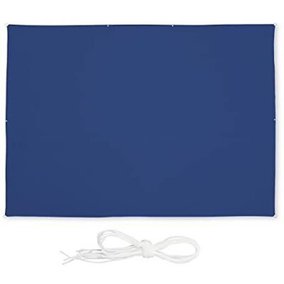 Relaxdays Sonnensegel rechteckig, 3,5 x 4,5 m, wasserabweisend, UV-Schutz, mit Spannseilen, Schattenspender, dunkelblau Relaxdays Sonnensegel rechteckig, 3,5 x 4,5 m, wasserabweisend, UV-Schutz, mit Spannseilen, Schattenspender, dunkelblau
