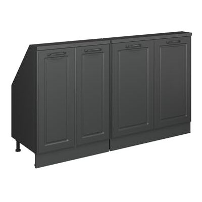 Vicco Dachschrägenschrank-Set Rion, Anthrazit Landhaus/Anthrazit B140 x T46 cm, 2er Set, platzsparend für Dachschrägen Vicco Dachschrägenschrank-Set Rion, Anthrazit Landhaus/Anthrazit B140 x T46 cm, 2er Set, platzsparend für Dachschrägen
