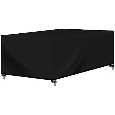 WOLTU Abdeckung für Gartenmöbel, Rechteckig 242x162x100 cm, Abdeckhaube 420D Oxford Gewebe, Wasserdicht Abdeckplane UV-Beständig, Schutzhülle Plane Möbelsets Gartentisch Sitzgruppe,Schwarz WOLTU Abdeckung für Gartenmöbel, Rechteckig 242x162x100 cm, Abdeckhaube 420D Oxford Gewebe, Wasserdicht Abdeckplane UV-Beständig, Schutzhülle Plane Möbelsets Gartentisch Sitzgruppe,Schwarz