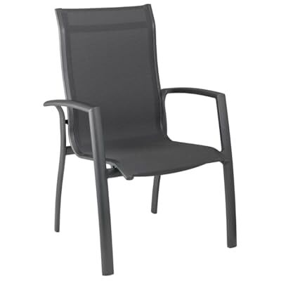 KETTLER Legato Curve Stapelsessel, anthrazit, Alu/Textilene, 0302302-7000, stapelbar KETTLER Legato Curve Stapelsessel, anthrazit, Alu/Textilene, 0302302-7000, stapelbar