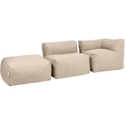 Icon Zen Sitzsack Sofa mit Füllung, 3 Sitzer Modular Sofa, Beige Entworfen in Deutschland, Schaumstoff Gefülltes Boneless Sofa, Langlebiger Webstoff, Sofa für Garten und Terrasse Icon Zen Sitzsack Sofa mit Füllung, 3 Sitzer Modular Sofa, Beige Entworfen in Deutschland, Schaumstoff Gefülltes Boneless Sofa, Langlebiger Webstoff, Sofa für Garten und Terrasse