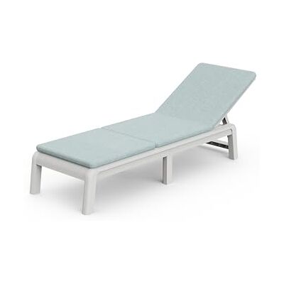 Keter Palma Sonnenliege für den Garten mit 4-Fach Verstellbarer Rückenlehne und bequemer Auflage, klappbare Gartenliege, weiß, 187 x 58 x 29 cm, pflegeleicht, wetterfest und UV-beständig Keter Palma Sonnenliege für den Garten mit 4-Fach Verstellbarer Rückenlehne und bequemer Auflage, klappbare Gartenliege, weiß, 187 x 58 x 29 cm, pflegeleicht, wetterfest und UV-beständig