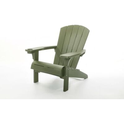 Keter Alpine Adirondack Gartenstuhl 81x80x96,5cm Moosgrün Outdoor Gartenstuhl aus Kunststoff mit Getränkehalter, wetterfest Keter Alpine Adirondack Gartenstuhl 81x80x96,5cm Moosgrün Outdoor Gartenstuhl aus Kunststoff mit Getränkehalter, wetterfest