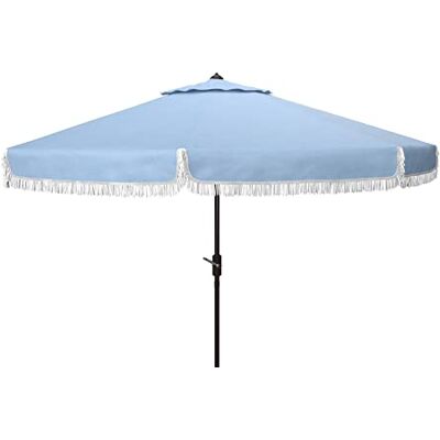 Fabia Sonnenschirm - Blau/Weiß Outdoor Polyester Aluminium Fabia Sonnenschirm - Blau/Weiß Outdoor Polyester Aluminium