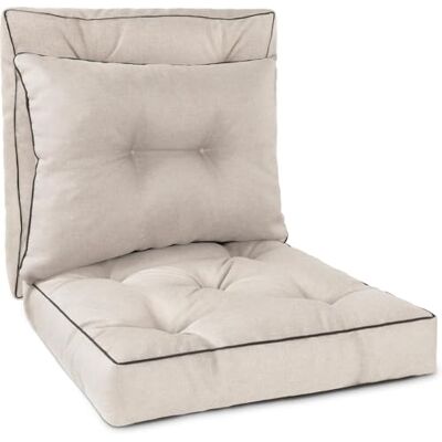 normani Outdoor-Auflagen Set aus 2 oder 3 Kissen Rücken- & Stuhlkissen für Gartenstuhl & Loungemöbel mit weicher Füllung – Stuhlkissen Made in Europe Beige 50x50 + 50x40 normani Outdoor-Auflagen Set aus 2 oder 3 Kissen Rücken- & Stuhlkissen für Gartenstuhl & Loungemöbel mit weicher Füllung – Stuhlkissen Made in Europe Beige 50x50 + 50x40