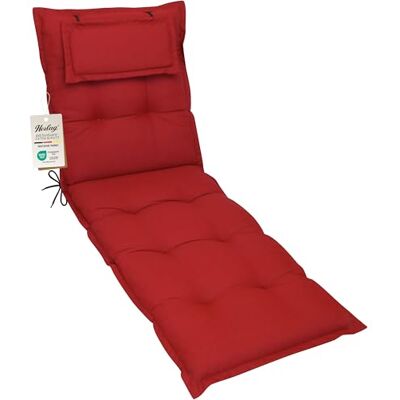 Herlag Liegenauflage AVA Sun-Guard 190x60x9cm Gartenstuhlauflage mit UV-Schutz gegen Ausbleichen Extra dickes Liegekissen 9 cm mit Kopfpolster Liegepolster mit Deluxe-Komfort Öko Tex 100 Rot Herlag Liegenauflage AVA Sun-Guard 190x60x9cm Gartenstuhlauflage mit UV-Schutz gegen Ausbleichen Extra dickes Liegekissen 9 cm mit Kopfpolster Liegepolster mit Deluxe-Komfort Öko Tex 100 Rot
