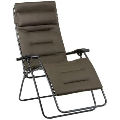 Lafuma MOBILIER Gepolsterter Relaxsessel Zero Gravity RSX Clip XL Klappbare Liege für Garten und Innenbereich AirComfort-Gewebe Vielseitiger Liegestuhl, Top-Komfort, Frankreich Braun Taupe Lafuma MOBILIER Gepolsterter Relaxsessel Zero Gravity RSX Clip XL Klappbare Liege für Garten und Innenbereich AirComfort-Gewebe Vielseitiger Liegestuhl, Top-Komfort, Frankreich Braun Taupe