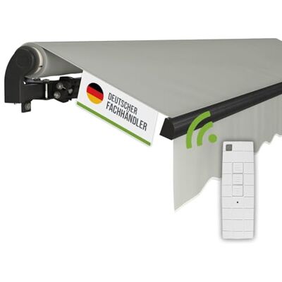 empasa Elektrische Gelenkarmmarkise 'Start Plus' Markise Sonnenmarkise Sonnenschutz, komplett vormontiert, Verschiedene Größen und Farben, Farbe:hellgrau, Größe:250 x 200 cm empasa Elektrische Gelenkarmmarkise 'Start Plus' Markise Sonnenmarkise Sonnenschutz, komplett vormontiert, Verschiedene Größen und Farben, Farbe:hellgrau, Größe:250 x 200 cm