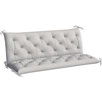 Outsunny 3 Sitzer Bankauflage für Sitzbank 150 x 98 x 8 cm Hellgrau Sitzkissen mit Bändern, Rückenkissen, Indoor/Outdoor Polster Auflage, für Gartenbank Gartenmöbel Hollywoodschaukeln Outsunny 3 Sitzer Bankauflage für Sitzbank 150 x 98 x 8 cm Hellgrau Sitzkissen mit Bändern, Rückenkissen, Indoor/Outdoor Polster Auflage, für Gartenbank Gartenmöbel Hollywoodschaukeln