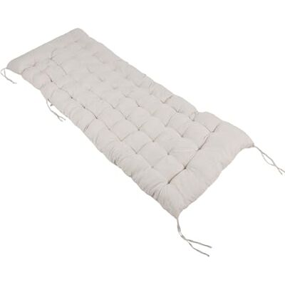 Relaxdays Bankauflage, 190x70 cm, gepolstert, gesteppt, mit Bändern, Outdoor, Bankkissen für Gartenbank, Paletten, beige Relaxdays Bankauflage, 190x70 cm, gepolstert, gesteppt, mit Bändern, Outdoor, Bankkissen für Gartenbank, Paletten, beige