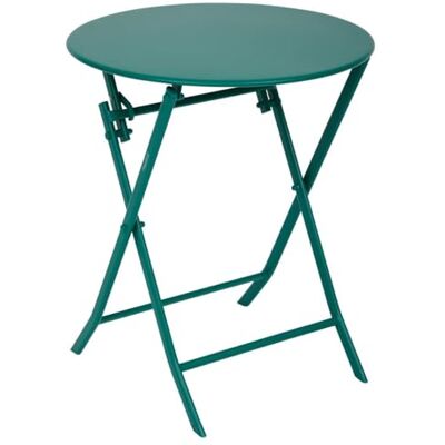 HESPERIDE Hespéride – Runder Klapptisch Greensboro für 2 Personen, Opalgrün – Verstärkter, rostfreier Stahl – Gartenmöbel für Balkon und Terrasse HESPERIDE Hespéride – Runder Klapptisch Greensboro für 2 Personen, Opalgrün – Verstärkter, rostfreier Stahl – Gartenmöbel für Balkon und Terrasse