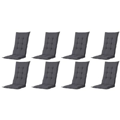 Madison 8er Set Hochlehner Auflagen, Bequeme und Stilvolle Gartenstuhlauflage für Holz-, Stahl-, Oder Kunststoffstühle, Sitzauflage Indoor/Outdoor Stuhlpolster Panama Grau Madison 8er Set Hochlehner Auflagen, Bequeme und Stilvolle Gartenstuhlauflage für Holz-, Stahl-, Oder Kunststoffstühle, Sitzauflage Indoor/Outdoor Stuhlpolster Panama Grau