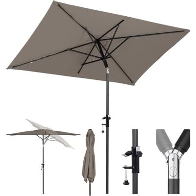 Sekey 200 × 125 cm Sonnenschirm Balkon, Sonnenschirm Rechteckig mit Halterung Sonnenschirmhalter für Balkon, Terrasse und Garten, Windfest Kippbar UPF 50+ Sekey 200 × 125 cm Sonnenschirm Balkon, Sonnenschirm Rechteckig mit Halterung Sonnenschirmhalter für Balkon, Terrasse und Garten, Windfest Kippbar UPF 50+
