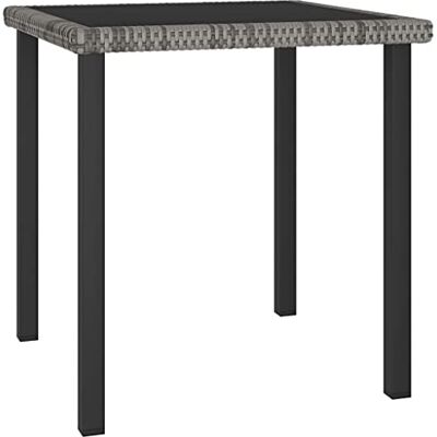vidaXL Garten-Esstisch Grau 70x70x73 cm Poly Rattan vidaXL Garten-Esstisch Grau 70x70x73 cm Poly Rattan