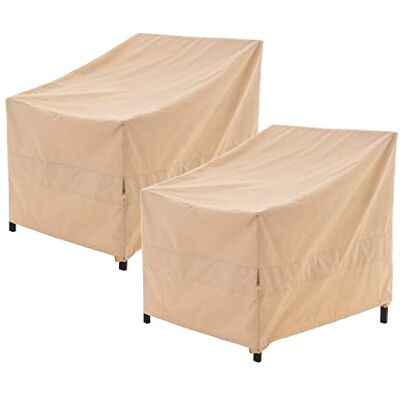 WJ-X3 Abdeckung für Terrassenstuhl, Outdoor-Lounge-Abdeckung, strapazierfähig, wasserdicht, 43 x 42 x 42 cm (B x T x H), Beige, 2 Stück WJ-X3 Abdeckung für Terrassenstuhl, Outdoor-Lounge-Abdeckung, strapazierfähig, wasserdicht, 43 x 42 x 42 cm (B x T x H), Beige, 2 Stück