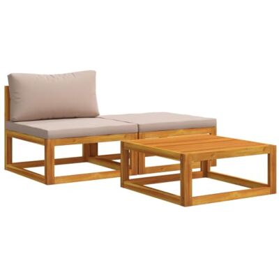 vidaXL Ecksofa mit Kissen 100% Polyester Solid-Acacia Natur Das geölte Finish schützt vor Feuchtigkeit, Widersteht Schäden durch Regen und Sonne für den Einsatz im Freien, Das Gewebe vidaXL Ecksofa mit Kissen 100% Polyester Solid-Acacia Natur Das geölte Finish schützt vor Feuchtigkeit, Widersteht Schäden durch Regen und Sonne für den Einsatz im Freien, Das Gewebe