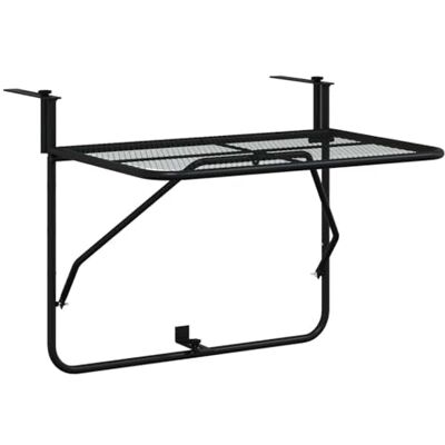 vidaXL Balkontisch Zusammenklappbar Balkonhängetisch Balkonmöbel Tisch Hängetisch Klapptisch Balkonklapptisch Schwarz 60x40cm Stahl vidaXL Balkontisch Zusammenklappbar Balkonhängetisch Balkonmöbel Tisch Hängetisch Klapptisch Balkonklapptisch Schwarz 60x40cm Stahl