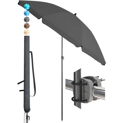 4smile Sonnenschirm Balkon SunnyJoy im 3er-Set UPF 50+ Balkon Schirm 160 cm + Sonnenschirmhalter Balkongeländer SunnyEasy + Sonnenschirmhülle Sonnenschutz Balkon, Sonnenschirm Strand, Anthrazit 4smile Sonnenschirm Balkon SunnyJoy im 3er-Set UPF 50+ Balkon Schirm 160 cm + Sonnenschirmhalter Balkongeländer SunnyEasy + Sonnenschirmhülle Sonnenschutz Balkon, Sonnenschirm Strand, Anthrazit
