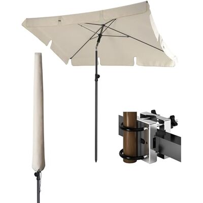 4smile Sonnenschirm Balkon mit Halterung 200 × 125cm, 3-in-1 SET, Beige balkonschirm mit UV50+-Schutz, inkl. Sonnenschirmhalter Balkongeländer und Schirmhülle – passend für Balkon & Terrasse 4smile Sonnenschirm Balkon mit Halterung 200 × 125cm, 3-in-1 SET, Beige balkonschirm mit UV50+-Schutz, inkl. Sonnenschirmhalter Balkongeländer und Schirmhülle – passend für Balkon & Terrasse