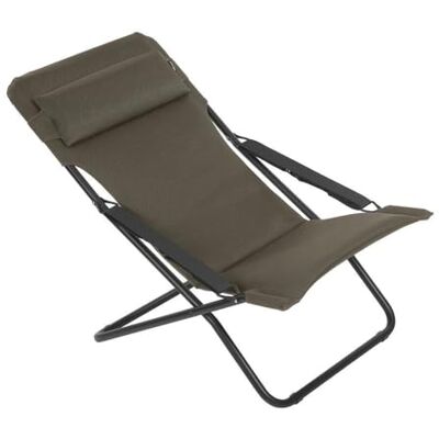 Lafuma MOBILIER Gepolsterte Mehrpositions-Sonnenliege TRANSABED Robustes AirComfort Gewebe Klappbarer Liegestuhl für Terrasse, Pool, Garten 3 Positionen, Höchster Komfort, France Braun Taupe Lafuma MOBILIER Gepolsterte Mehrpositions-Sonnenliege TRANSABED Robustes AirComfort Gewebe Klappbarer Liegestuhl für Terrasse, Pool, Garten 3 Positionen, Höchster Komfort, France Braun Taupe