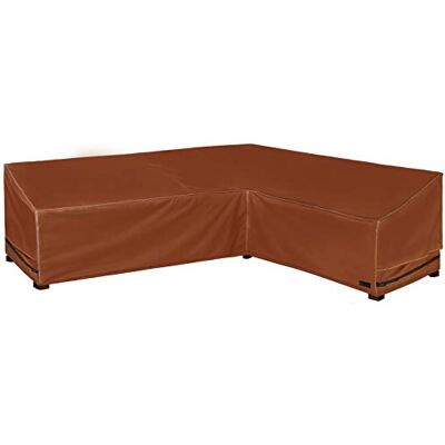 NettyPro Abdeckung für Terrassenmöbel-Sets 264,2 x 210,8 cm, L-förmig, wasserdicht, 600D, strapazierfähig, für Gartenmöbel, Sofa, Lounge, rechts, Braun NettyPro Abdeckung für Terrassenmöbel-Sets 264,2 x 210,8 cm, L-förmig, wasserdicht, 600D, strapazierfähig, für Gartenmöbel, Sofa, Lounge, rechts, Braun
