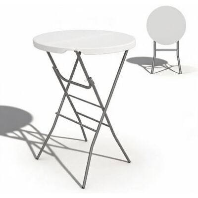 GARVEETECH Klappbarer Stehtisch Ø80cm HDPE Höhenverstellbar Weiß Runder Bar-Tisch mit wetterfester Platte, stabilem Gestell und Sicherheitsverschluss für flexible Nutzung GARVEETECH Klappbarer Stehtisch Ø80cm HDPE Höhenverstellbar Weiß Runder Bar-Tisch mit wetterfester Platte, stabilem Gestell und Sicherheitsverschluss für flexible Nutzung