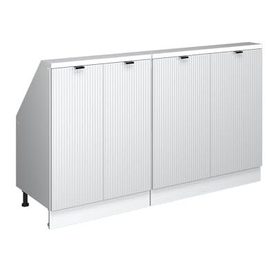 Vicco Dachschrägenschrank-Set Rion, Weiß Riffel/Weiß B140 x T46 cm, 2er Set, platzsparend für Dachschrägen Vicco Dachschrägenschrank-Set Rion, Weiß Riffel/Weiß B140 x T46 cm, 2er Set, platzsparend für Dachschrägen