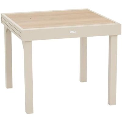 HESPERIDE Hespéride Piazza Clay Ausziehbarer Gartentisch 8 Sitzplätze Rostfreies, epoxidbeschichtetes Aluminium Tischplatte aus gehärtetem Glas in Holzoptik Ausziehbarer Gartentisch HESPERIDE Hespéride Piazza Clay Ausziehbarer Gartentisch 8 Sitzplätze Rostfreies, epoxidbeschichtetes Aluminium Tischplatte aus gehärtetem Glas in Holzoptik Ausziehbarer Gartentisch