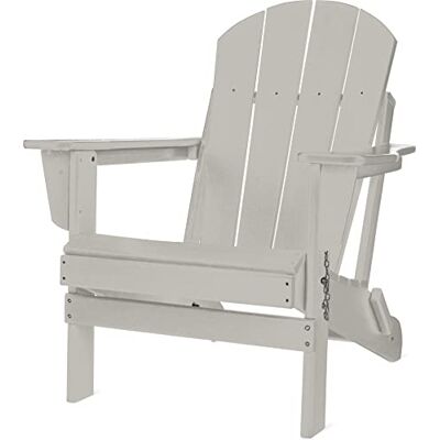 normani Original Adirondack Muskoka Stuhl Klappbarer Gartenstuhl in Holzoptik Gemütlicher Gartensessel aus stabilem, recyceltem und langlebigem HDPE 150 Kg Traglast Weiß 91 cm x 75 cm x 83 cm normani Original Adirondack Muskoka Stuhl Klappbarer Gartenstuhl in Holzoptik Gemütlicher Gartensessel aus stabilem, recyceltem und langlebigem HDPE 150 Kg Traglast Weiß 91 cm x 75 cm x 83 cm