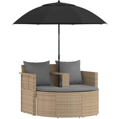 vidaXL Garten-Sofa 8 STK. Poly-Rattan Beige und Hellgrau vidaXL Garten-Sofa 8 STK. Poly-Rattan Beige und Hellgrau