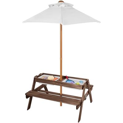 VEVOR Picknicktisch mit abnehmbarem Sonnenschirm & 2 Bänken, Sitzgruppe Strandtisch Outdoor Gartenmöbel aus Holz Terrassen-Essmöbel für 4 Personen für Garten, Hinterhof und Veranda (Walnuss) VEVOR Picknicktisch mit abnehmbarem Sonnenschirm & 2 Bänken, Sitzgruppe Strandtisch Outdoor Gartenmöbel aus Holz Terrassen-Essmöbel für 4 Personen für Garten, Hinterhof und Veranda (Walnuss)