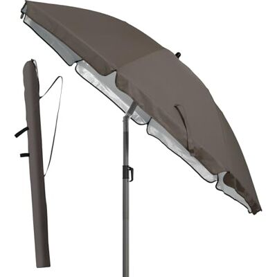 4smile Sonnenschirm Strand Ø 180 cm, Taupe UPF 50+ Strandschirm, sicherer Sonnenschutz Strand, Strandschirm windfest stabil Sonnenschirm mit Schutzhülle 4smile Sonnenschirm Strand Ø 180 cm, Taupe UPF 50+ Strandschirm, sicherer Sonnenschutz Strand, Strandschirm windfest stabil Sonnenschirm mit Schutzhülle