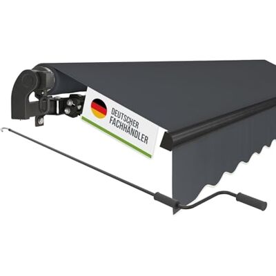 empasa manuelle Gelenkarmmarkise Markise Start Sonnenmarkise Sonnenschutz Alu / Polyester komplett vormontiert, Farbe:anthrazit, Größe:250 x 200 cm empasa manuelle Gelenkarmmarkise Markise Start Sonnenmarkise Sonnenschutz Alu / Polyester komplett vormontiert, Farbe:anthrazit, Größe:250 x 200 cm