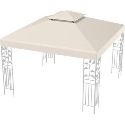 COSTWAY 3x3m Ersatzdach für Pavillon, Pavillondach Ersatzbezug mit Kamindach & Klettverschlüssen (Beige) COSTWAY 3x3m Ersatzdach für Pavillon, Pavillondach Ersatzbezug mit Kamindach & Klettverschlüssen (Beige)