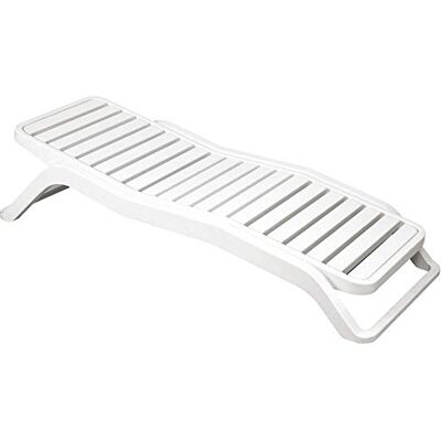 ipae progarden Stapelbare Monobloc-Sonnenliege mit anhebbarer Rückenlehne, Sonnendeck, Made in Italy, 71 x 192 x 100 cm, Farbe Weiß ipae progarden Stapelbare Monobloc-Sonnenliege mit anhebbarer Rückenlehne, Sonnendeck, Made in Italy, 71 x 192 x 100 cm, Farbe Weiß