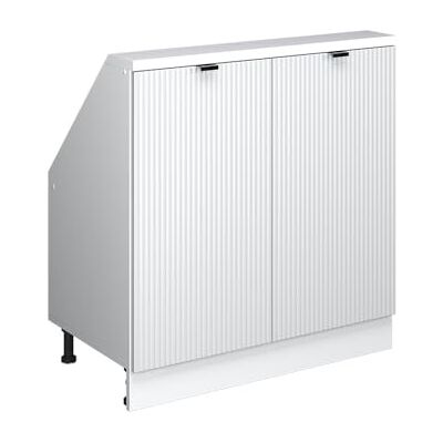 Vicco Dachschrägenschrank Rion, Weiß Riffel/Weiß B80 x T46 cm, mit 2 Türen, platzsparend für Dachschrägen Vicco Dachschrägenschrank Rion, Weiß Riffel/Weiß B80 x T46 cm, mit 2 Türen, platzsparend für Dachschrägen