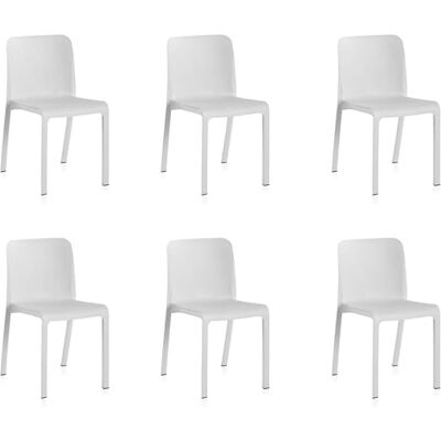 Shaf – 6er-Set stapelbare Stühle Grana – Garten und Terrasse – UV-beständiger recycelter Kunststoff – Tragkraft bis zu 180 kg – Schwarz Shaf – 6er-Set stapelbare Stühle Grana – Garten und Terrasse – UV-beständiger recycelter Kunststoff – Tragkraft bis zu 180 kg – Schwarz