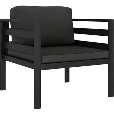 vidaXL Einzelsofa mit Kissen Aluminium Anthrazit Gartensessel Gartensofa Sessel Gartenmöbel Loungemöbel Outdoor Lounge Garten Terrasse Möbel vidaXL Einzelsofa mit Kissen Aluminium Anthrazit Gartensessel Gartensofa Sessel Gartenmöbel Loungemöbel Outdoor Lounge Garten Terrasse Möbel