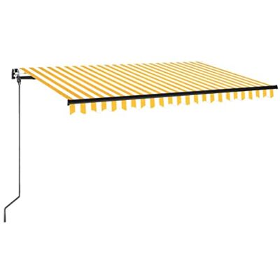 vidaXL Manuelle Einziehbare Markise 450x350 cm Gelb und Weiß - Markise vidaXL Manuelle Einziehbare Markise 450x350 cm Gelb und Weiß - Markise