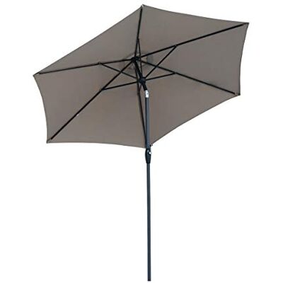 Sekey ® Aluminium Ø 270 cm Sonnenschirm für Balkon Gartenschirm Terrassenschirm mit Kurbel und Kippen Rund Upf50+ Braun Sekey ® Aluminium Ø 270 cm Sonnenschirm für Balkon Gartenschirm Terrassenschirm mit Kurbel und Kippen Rund Upf50+ Braun