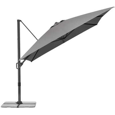 Schneider Ampelschirm TAVO 400 x 300 cm – UV-Schutz, 360° drehbar, neigbar, air-vent, lichtecht, inkl. Plattenständer & Schutzhülle – anthrazit/natur Schneider Ampelschirm TAVO 400 x 300 cm – UV-Schutz, 360° drehbar, neigbar, air-vent, lichtecht, inkl. Plattenständer & Schutzhülle – anthrazit/natur